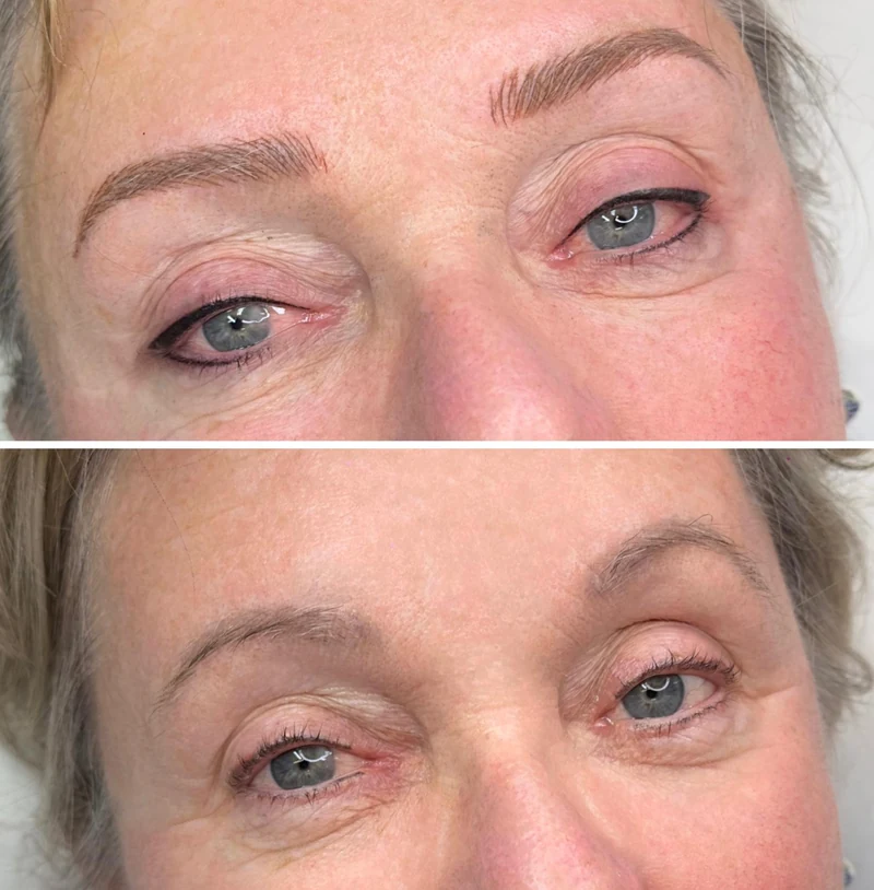 Before and after permanent eyeliner and brows by Bita Afi Before and after permanent eyeliner and brows by Bita Afi